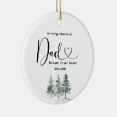 Winter Pine Tree in Loving Memory of Dad Keramisch Ornament (Rechts)