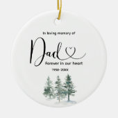 Winter Pine Tree in Loving Memory of Dad Keramisch Ornament (Voorkant)