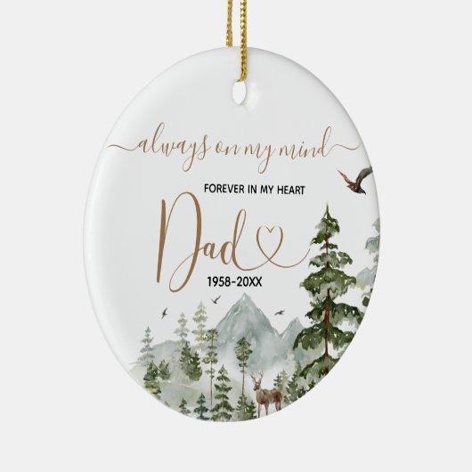 Winter Pine Tree in Loving Memory of Dad Keramisch Ornament (Rechts)