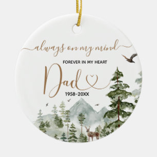 Winter Pine Tree in Loving Memory of Dad Keramisch Ornament