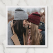 Winter Pine Tree Kerstmis Foto Bedankjes Labels (Achterkant)