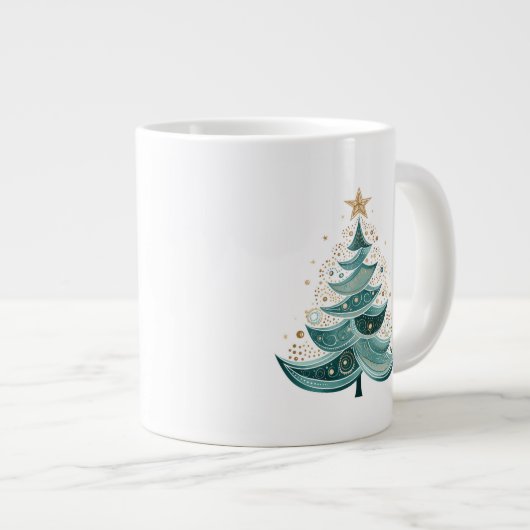 Winter Pine Tree Kerstmis Koffie Mok (Voorkant rechts)