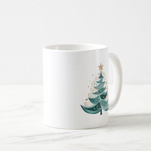 Winter Pine Tree Kerstmis Koffie Mok (Voorkant rechts)