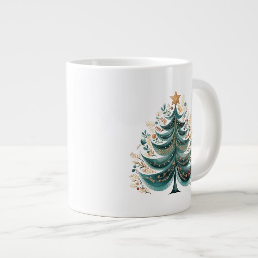 Winter Pine Tree Kerstmis Koffie Mok (Voorkant rechts)