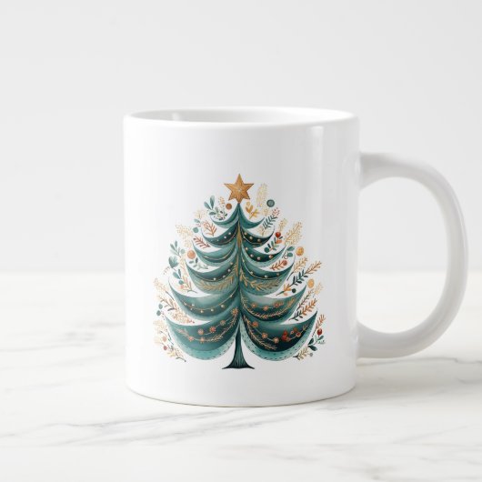 Winter Pine Tree Kerstmis Koffie Mok (Rechts)