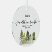 Winter Pine Tree Loving Memorial Kerstmis Metalen Ornament (Voorkant Rechts)