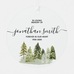 Winter Pine Tree Loving Memorial Kerstmis Metalen Ornament