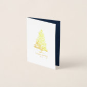 Winter Pine Tree Mini Vakantie Groeten met Foto Folie Kaarten (Voorkant)