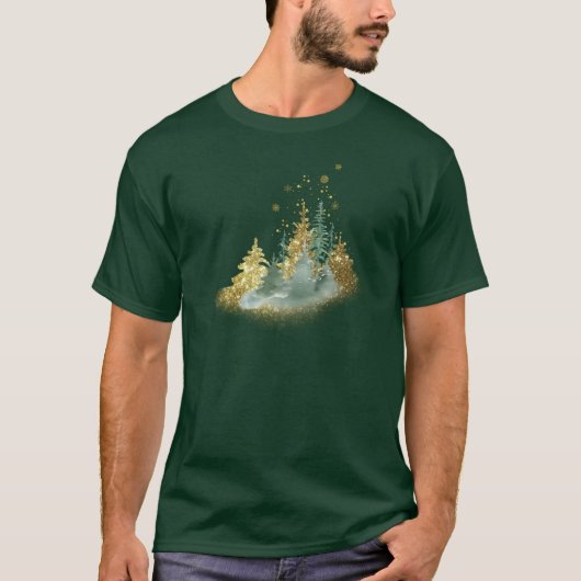 Winter Pine Tree Nature Style T-Shirt (Voorkant)