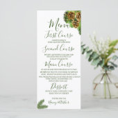 Winter Pine Tree & Pine Cones Weddenschap Menu (Staand voorkant)
