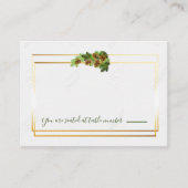 Winter Pine Tree & Pine Cones Weddenschap Plaatskaartje (Voorkant)