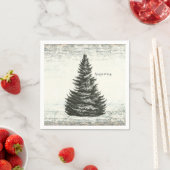 Winter Pine Tree Rustic Wood Country Party Servetten (Insitu)