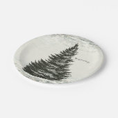 Winter Pine Tree Rustic Wood Elegant Party Papieren Bordje (Gekanteld)