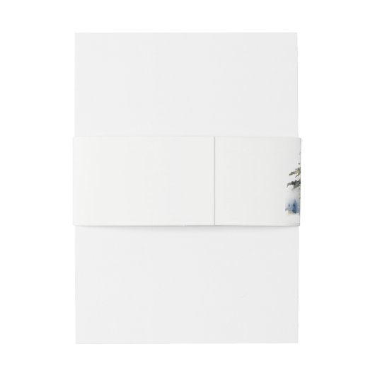 Winter Pine Tree Sneeuwlandschap Waterverf bruilof Uitnodigingen Wikkel (Achterkant Voorbeeld)