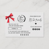 Winter Pine Tree Thank You Card Visitekaartje (Achterkant)