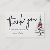 Winter Pine Tree Thank You Card Visitekaartje (Voorkant)