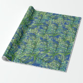 Winter Pine Tree Waterverf met de hand geschilderd Cadeaupapier (Uitgerold)