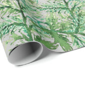 Winter Pine Tree Waterverf met de hand geschilderd Cadeaupapier (Rol Hoek)