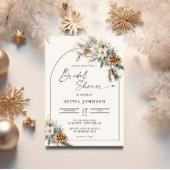 Winter Pine Tree White Floral Arch Vrijgezellenfee Kaart