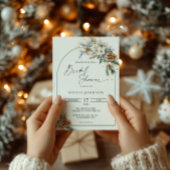 Winter Pine Tree White Floral Arch Vrijgezellenfee Kaart