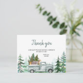 Winter Pine Trees Animals Truck Hartelijk dank! Bedankkaart (Staand voorkant)