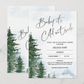 Winter Pine Trees Baby zijn koude Baby shower Kaart (Voorkant / Achterkant)