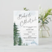 Winter Pine Trees Baby zijn koude Baby shower Kaart (Staand voorkant)