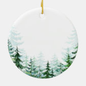 Winter Pine Trees Baptisme Ornament God Bless (Achterkant)