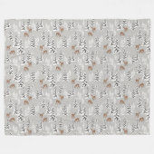 Winter Pine Trees en Cute Deer Fleece Blanket (Voorkant (Horizontaal))