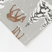 Winter Pine Trees en Cute Deer Fleece Blanket (Hoek)