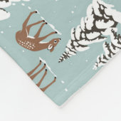 Winter Pine Trees en Cute Deer Fleece Deken (Hoek)