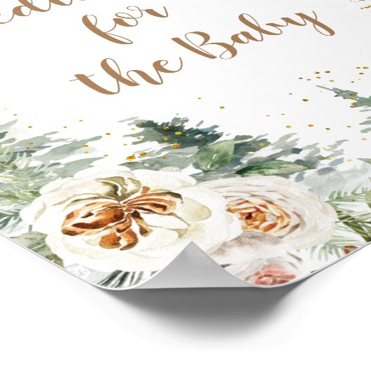 Winter Pine Trees Floral Predications for baby Poster (Hoek)