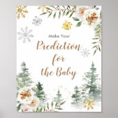 Winter Pine Trees Floral Predications for baby Poster (Voorkant)