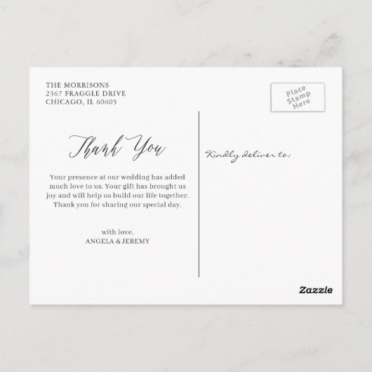 Winter Pine Trees Forest Dank je Briefkaart (Achterkant)