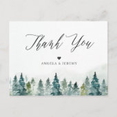 Winter Pine Trees Forest Dank je Briefkaart (Voorkant)