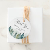 Winter Pine Trees Forest Elegant Dank je Bedankjes Labels (In situ)
