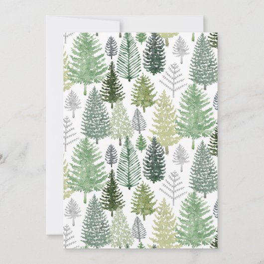 Winter Pine Trees Holiday Party Kaart (Achterkant)