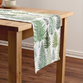 Winter Pine Trees Holiday Table Runner Korte Tafelloper