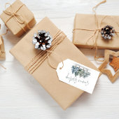 Winter Pine Trees Kerstmis Custom Cadeaulabel