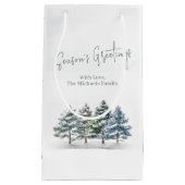 Winter Pine Trees Kerstmis gepersonaliseerd Klein Cadeauzakje (Voorkant)