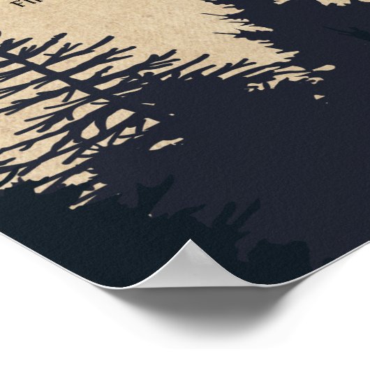Winter Pine Trees Kraft Wedding Seding Chart Poster (Hoek)