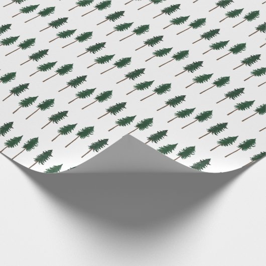 Winter Pine Trees Minimalist Retro Forest Pattern Cadeaupapier (Hoek)