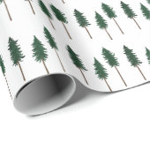 Winter Pine Trees Minimalist Retro Forest Pattern Cadeaupapier (Rol Hoek)