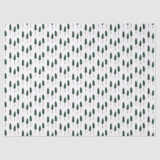 Winter Pine Trees Minimalist Retro Forest Pattern  Tissuepapier (Voorkant)