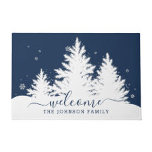 Winter Pine Trees Script Welkome