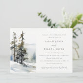 Winter Pine Trees Sneeuwlandschap repetitie diner Kaart (Staand voorkant)