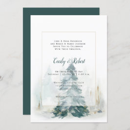 Winter Pine Trees sneeuwlandschap Rustic Wedding Kaart