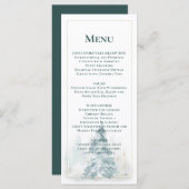 Winter Pine Trees Sneeuwpop Groene Achtergrondmenu Menu (Voorkant / Achterkant)