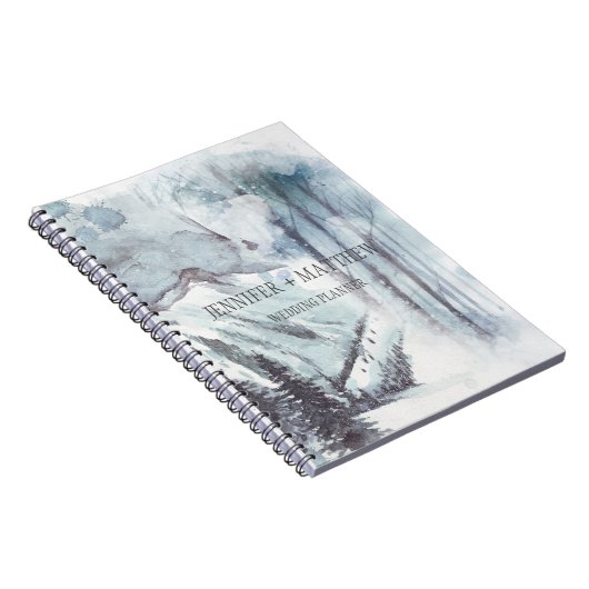 Winter Pine Trees Snow Mountains Wedding Planner Notitieboek (Rechterzijde)