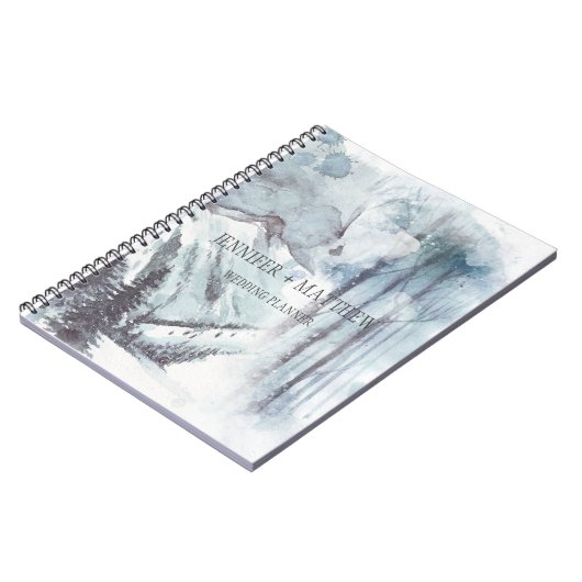 Winter Pine Trees Snow Mountains Wedding Planner Notitieboek (Linkerzijde)